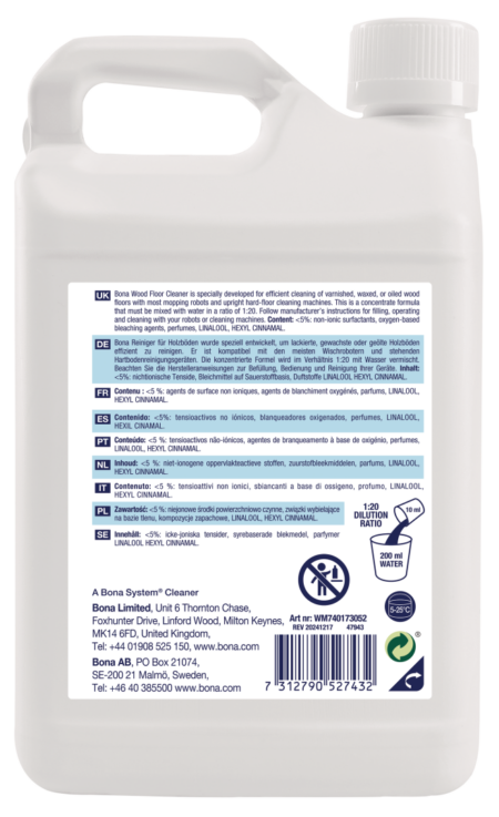Bona Wood Floor Cleaner for Mopping Robots 1.1L